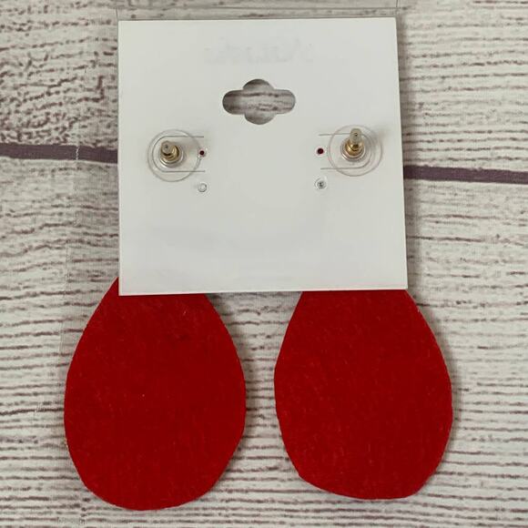 Natasha Multi-Color Beaded Dangle Earrings Striped Felt Back Post Push Back - Picture 16 of 16